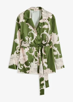 Online Bluse aus fließendem Satin Damen Bekleidung·Jacken & Mäntel|Zweiteiler & Sets