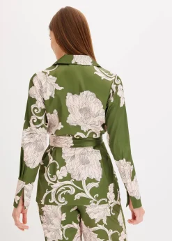 Online Bluse aus fließendem Satin Damen Bekleidung·Jacken & Mäntel|Zweiteiler & Sets