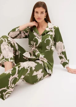 Online Bluse aus fließendem Satin Damen Bekleidung·Jacken & Mäntel|Zweiteiler & Sets