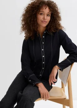 Damen bonprix Bekleidung·Jacken & Mäntel|Nachhaltigere Materialien|Bluse aus fließender Viskose