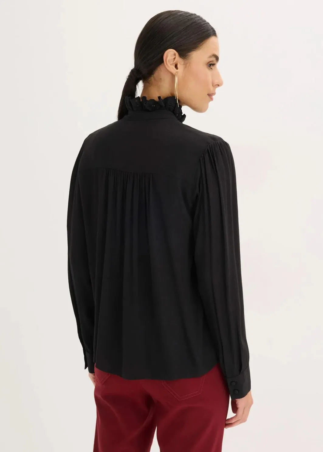 Outlet Bluse aus luftigem Crêpe Damen Blusen & Tuniken|Bekleidung·Jacken & Mäntel