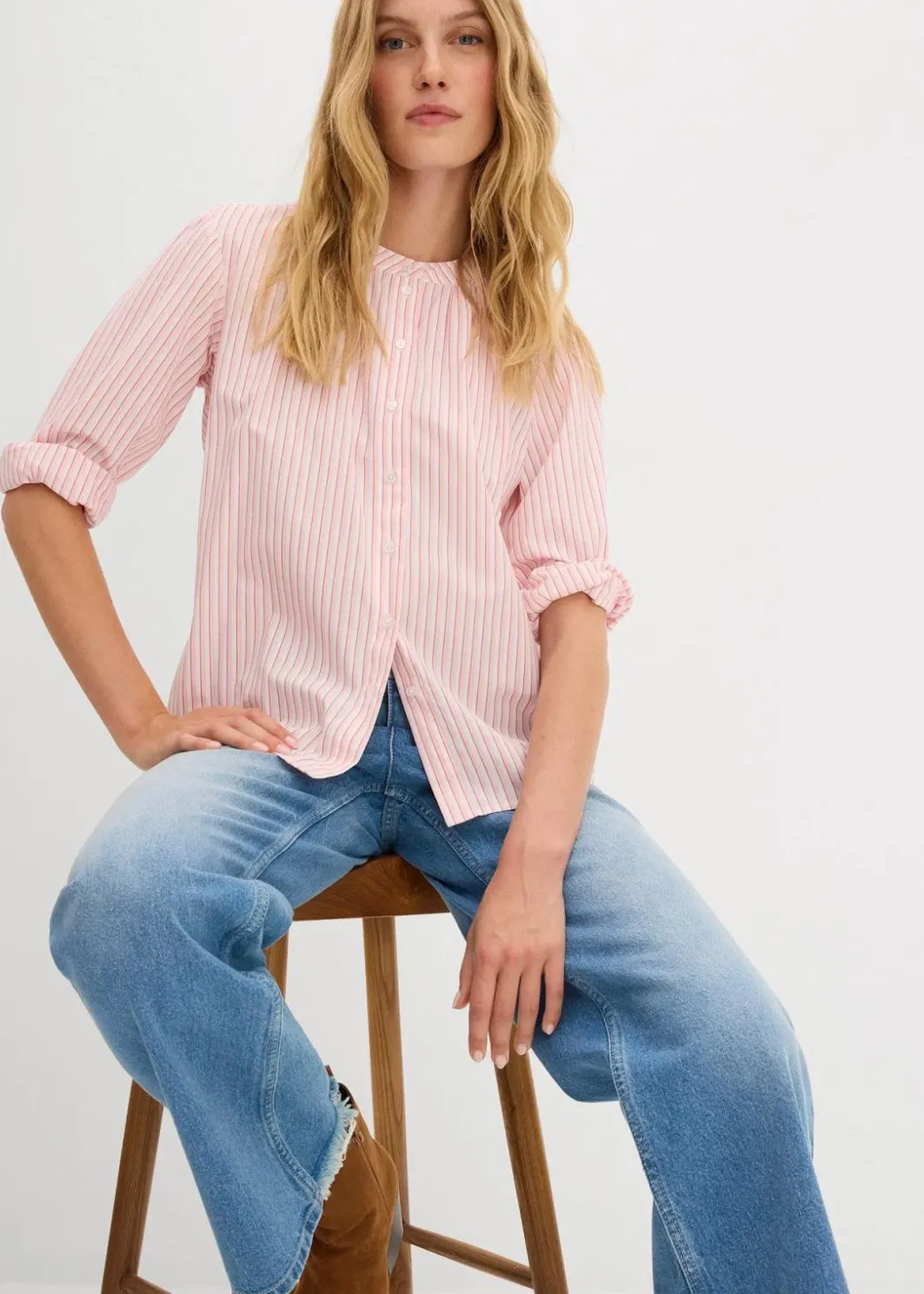 Damen bonprix Bekleidung·Jacken & Mäntel|Blusen & Tuniken|Bluse aus reiner Baumwolle