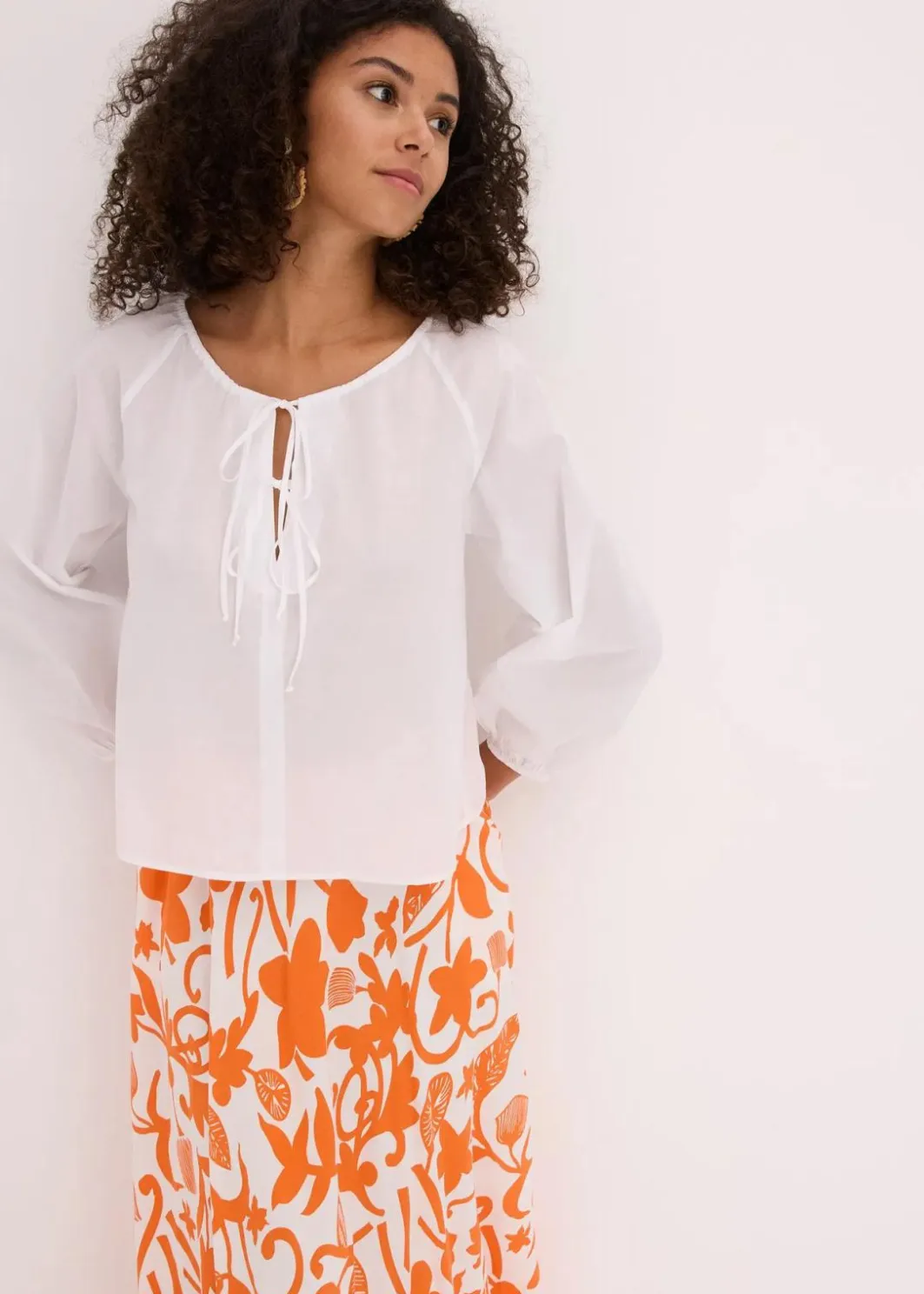 Damen bonprix Blusen & Tuniken|Bekleidung·Jacken & Mäntel|Bluse aus reiner Bio-Baumwolle