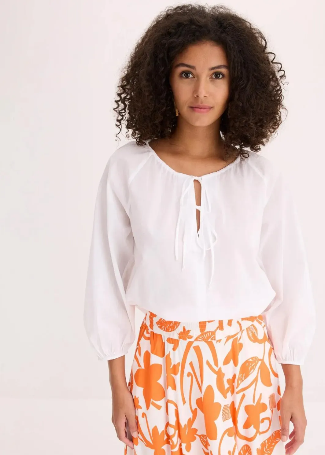 Damen bonprix Blusen & Tuniken|Bekleidung·Jacken & Mäntel|Bluse aus reiner Bio-Baumwolle