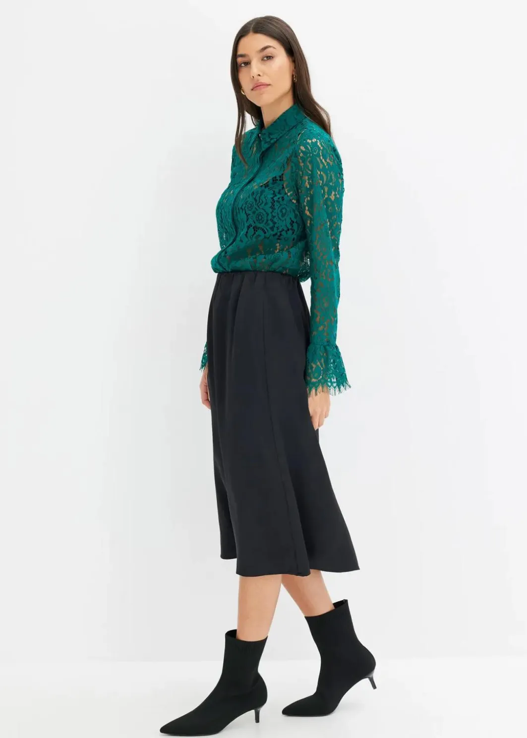 Damen bonprix Blusen & Tuniken|Bekleidung·Jacken & Mäntel|Bluse aus Spitze
