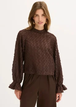 Damen bonprix Blusen & Tuniken|Bekleidung·Jacken & Mäntel|Bluse aus strukturiertem Material