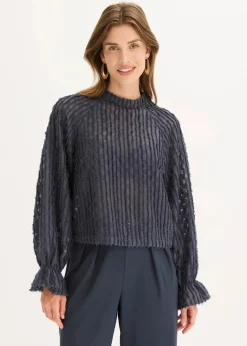 Damen bonprix Bekleidung·Jacken & Mäntel|Blusen & Tuniken|Bluse aus strukturiertem Material
