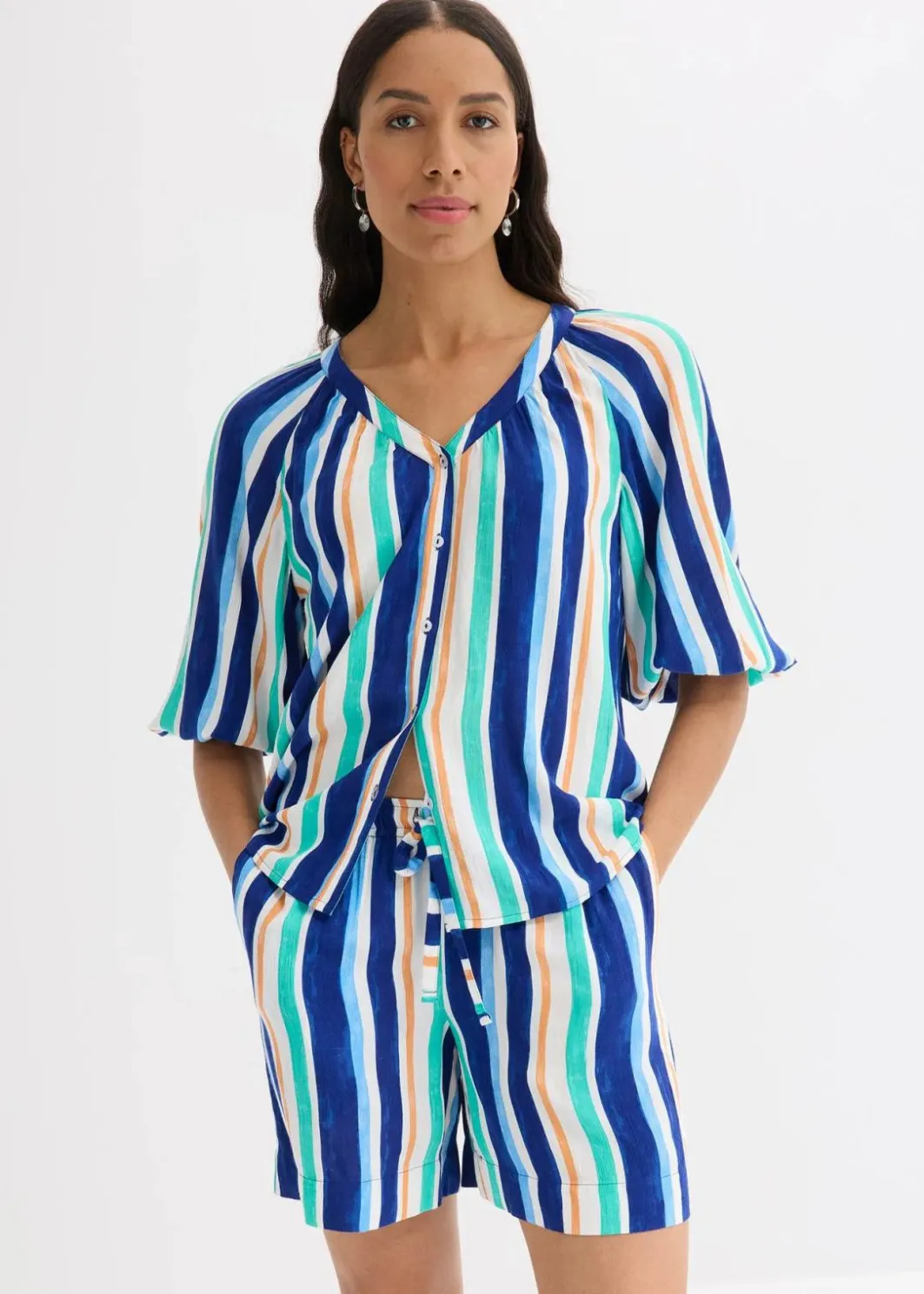 Discount Bluse aus strukturierter Viskose Damen Bekleidung·Jacken & Mäntel|Blusen & Tuniken