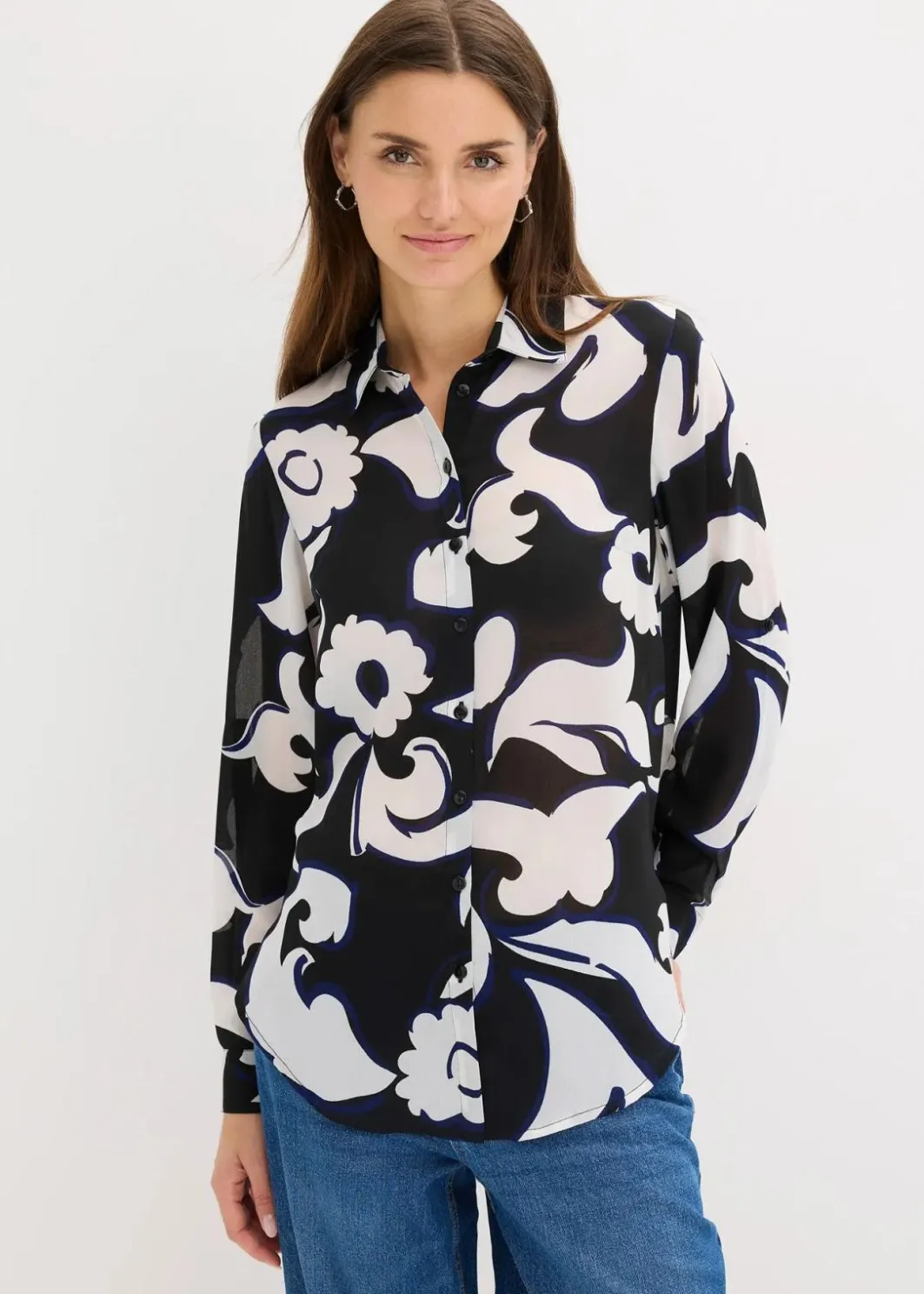 Damen bonprix Blusen & Tuniken|Bekleidung·Jacken & Mäntel|Bluse bedruckt