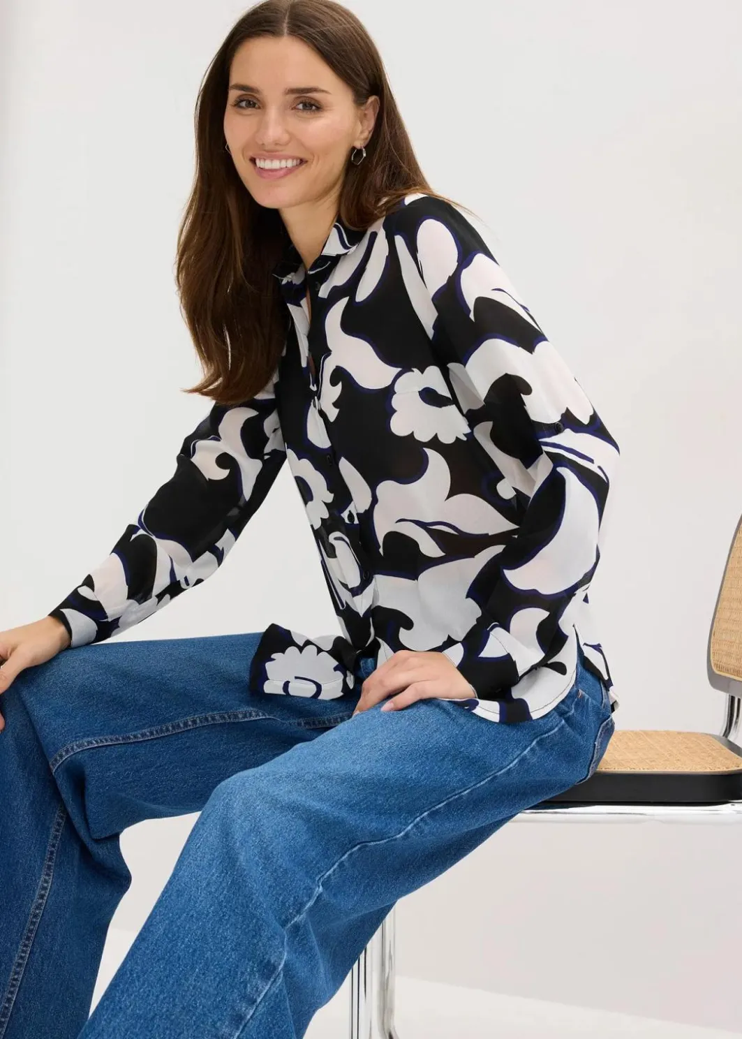 Damen bonprix Blusen & Tuniken|Bekleidung·Jacken & Mäntel|Bluse bedruckt