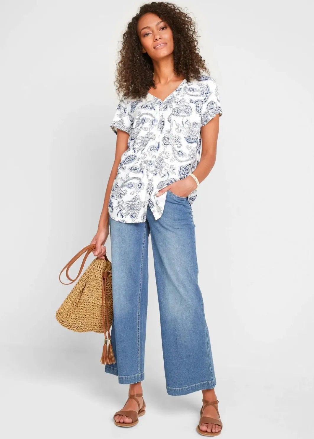Damen bonprix Bekleidung·Jacken & Mäntel|Blusen & Tuniken|Bluse, Kurzarm