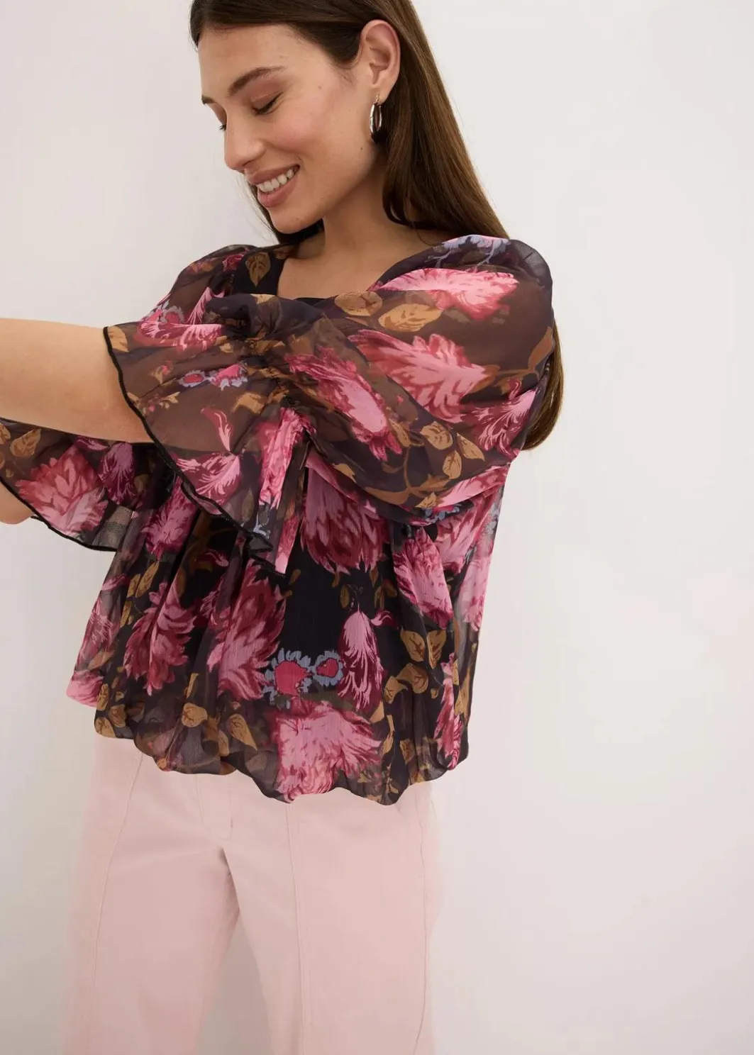 Hot Bluse mit Ballonsaum Damen Blusen & Tuniken|Bekleidung·Jacken & Mäntel