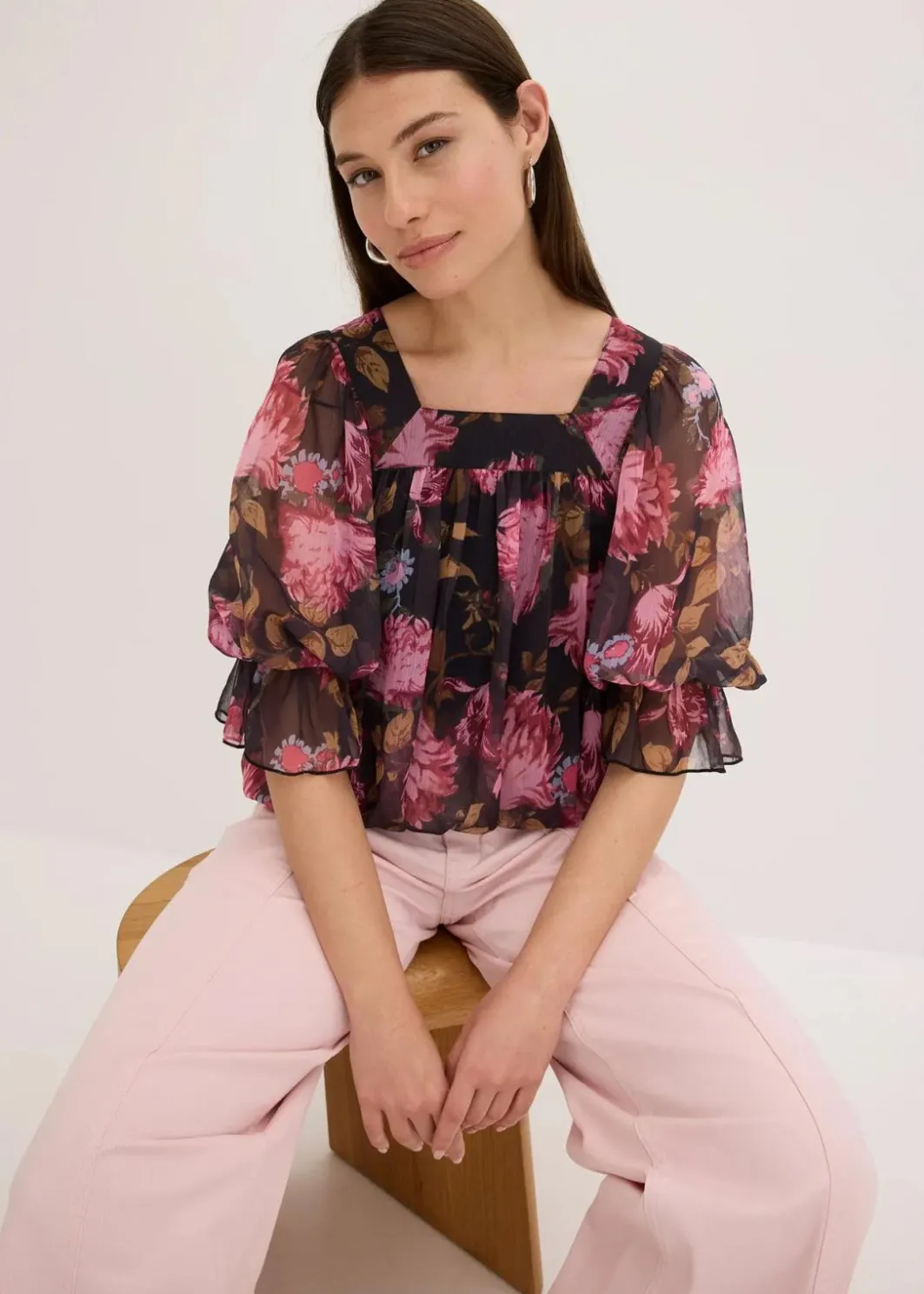 Hot Bluse mit Ballonsaum Damen Blusen & Tuniken|Bekleidung·Jacken & Mäntel