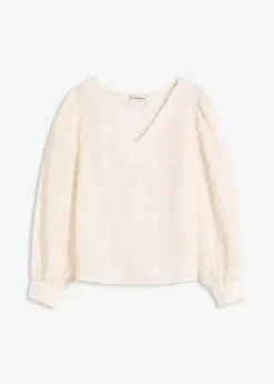 Sale Bluse mit floralem Strukturmuster Damen Blusen & Tuniken
