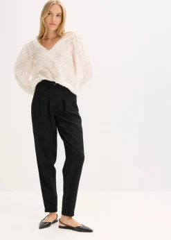 Sale Bluse mit floralem Strukturmuster Damen Blusen & Tuniken