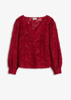 Damen bonprix Blusen & Tuniken|Bluse mit floralem Strukturmuster