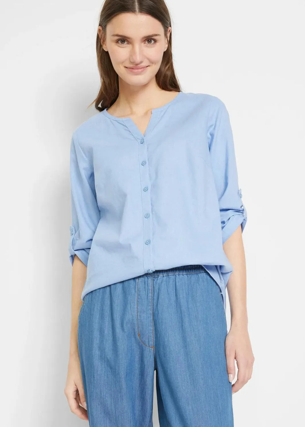 Sale Bluse mit Leinen, 3/4 Arm Damen Blusen & Tuniken|Bekleidung·Jacken & Mäntel