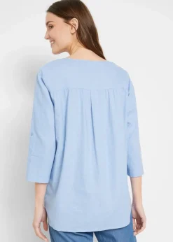 Sale Bluse mit Leinen, 3/4 Arm Damen Blusen & Tuniken|Bekleidung·Jacken & Mäntel