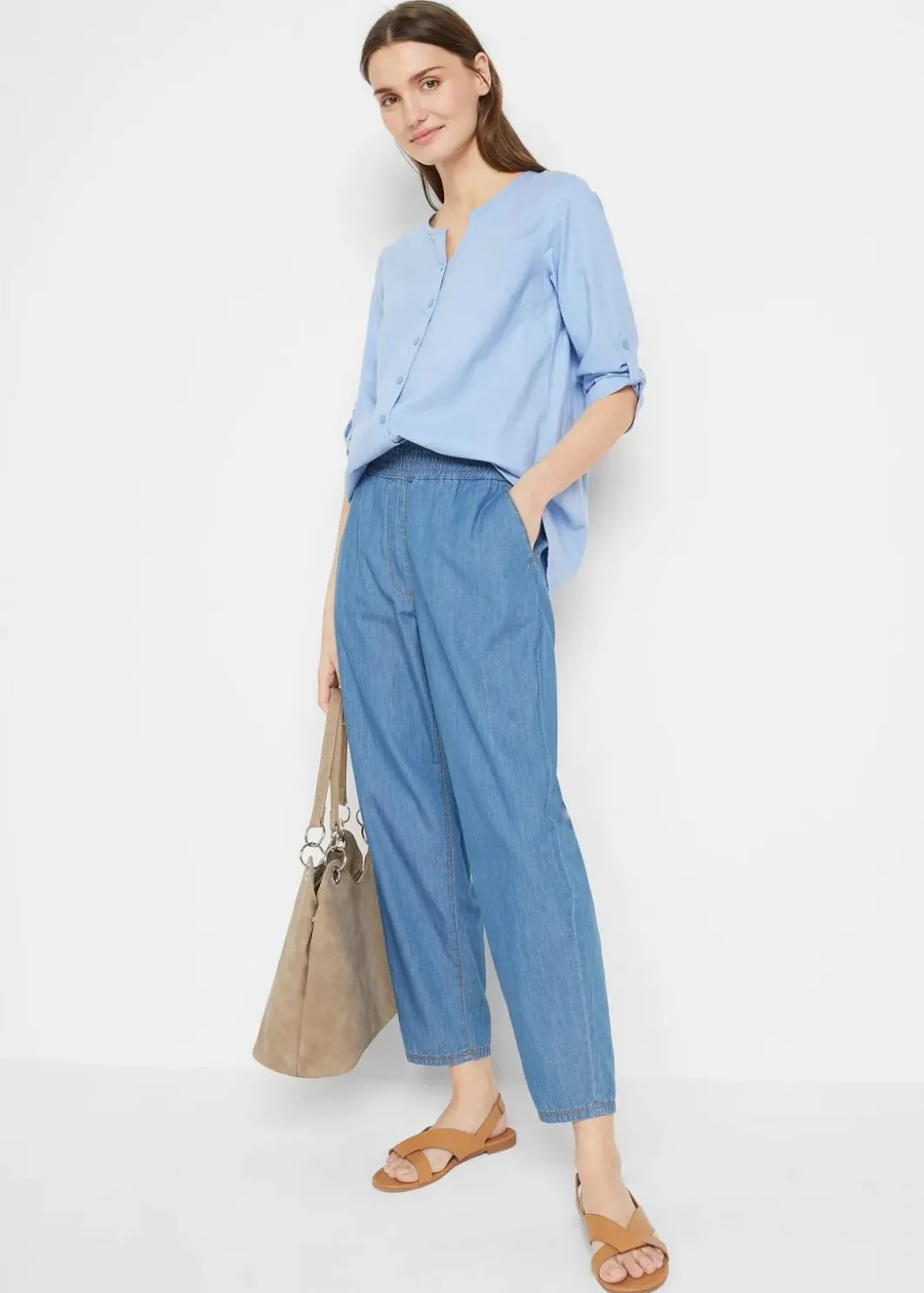 Sale Bluse mit Leinen, 3/4 Arm Damen Blusen & Tuniken|Bekleidung·Jacken & Mäntel