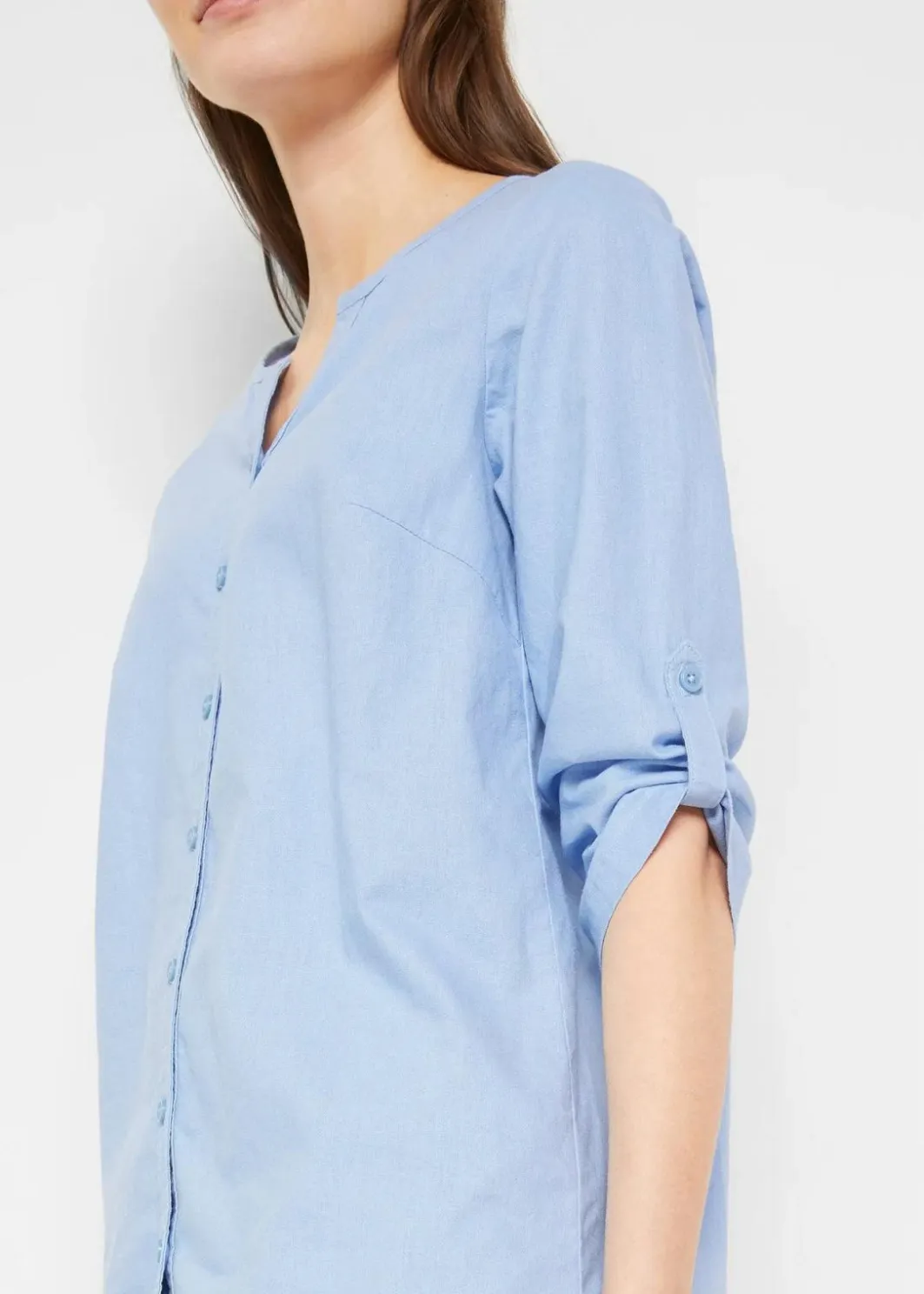 Sale Bluse mit Leinen, 3/4 Arm Damen Blusen & Tuniken|Bekleidung·Jacken & Mäntel