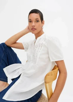 Damen bonprix Blusen & Tuniken|Bluse mit Lochstickerei