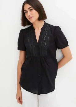 Damen bonprix Blusen & Tuniken|Bluse mit Lochstickerei
