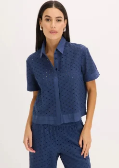 Discount Bluse mit Lochstickerei Damen Blusen & Tuniken|Bekleidung·Jacken & Mäntel