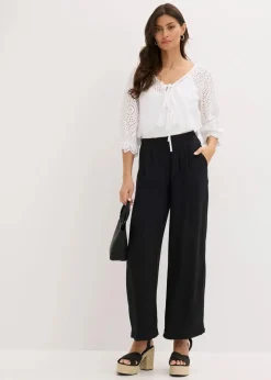 Clearance Bluse mit Lochstickerei und Puffärmeln Damen Blusen & Tuniken|Bekleidung·Jacken & Mäntel