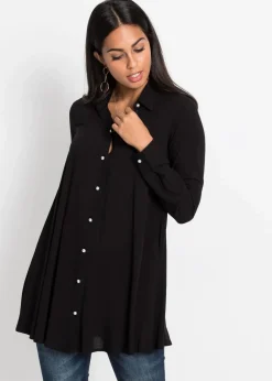 Hot Bluse mit Perlenknopfleiste Damen Bekleidung·Jacken & Mäntel|Blusen & Tuniken