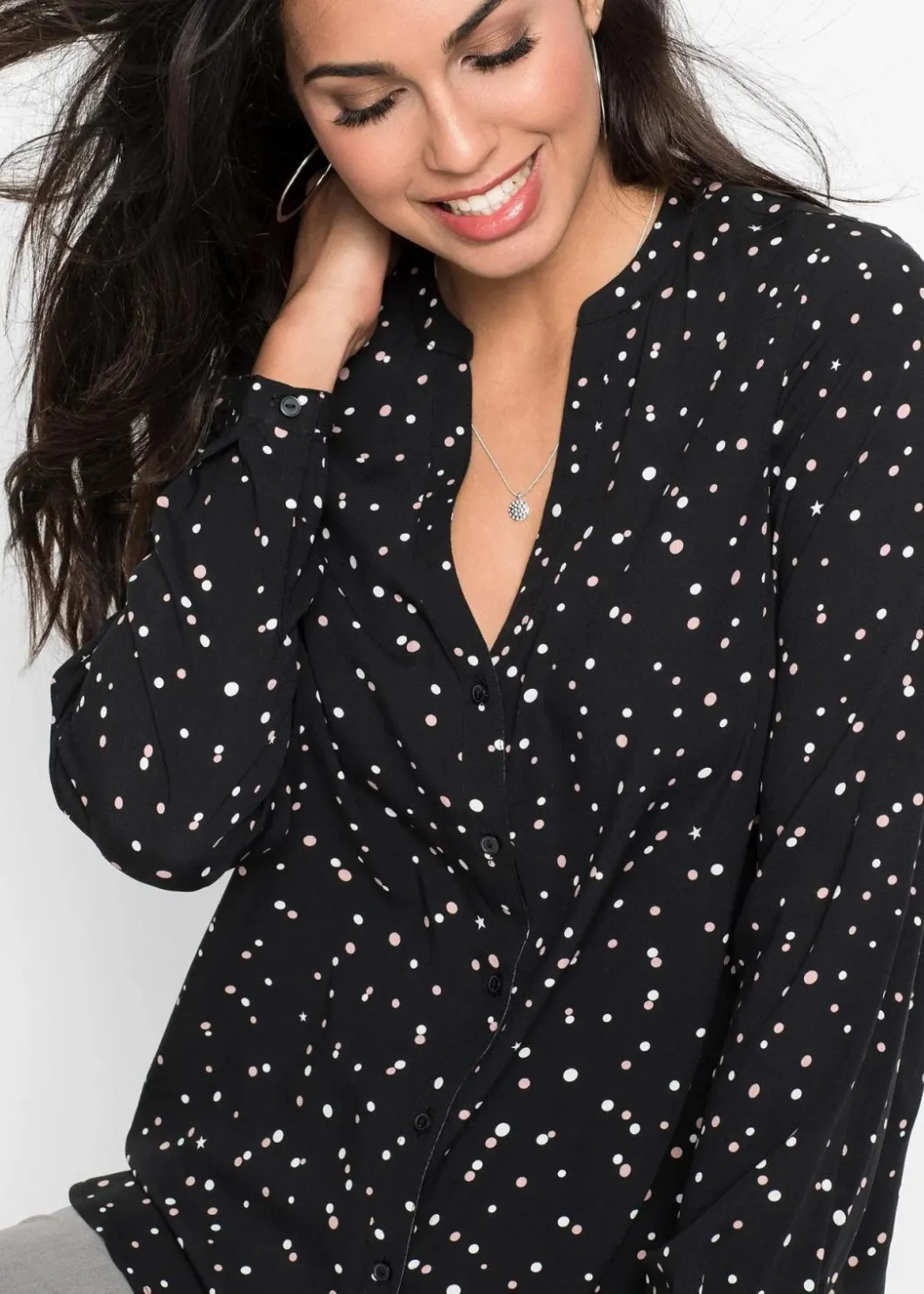 Damen bonprix Bekleidung·Jacken & Mäntel|Blusen & Tuniken|Bluse mit Pünktchen