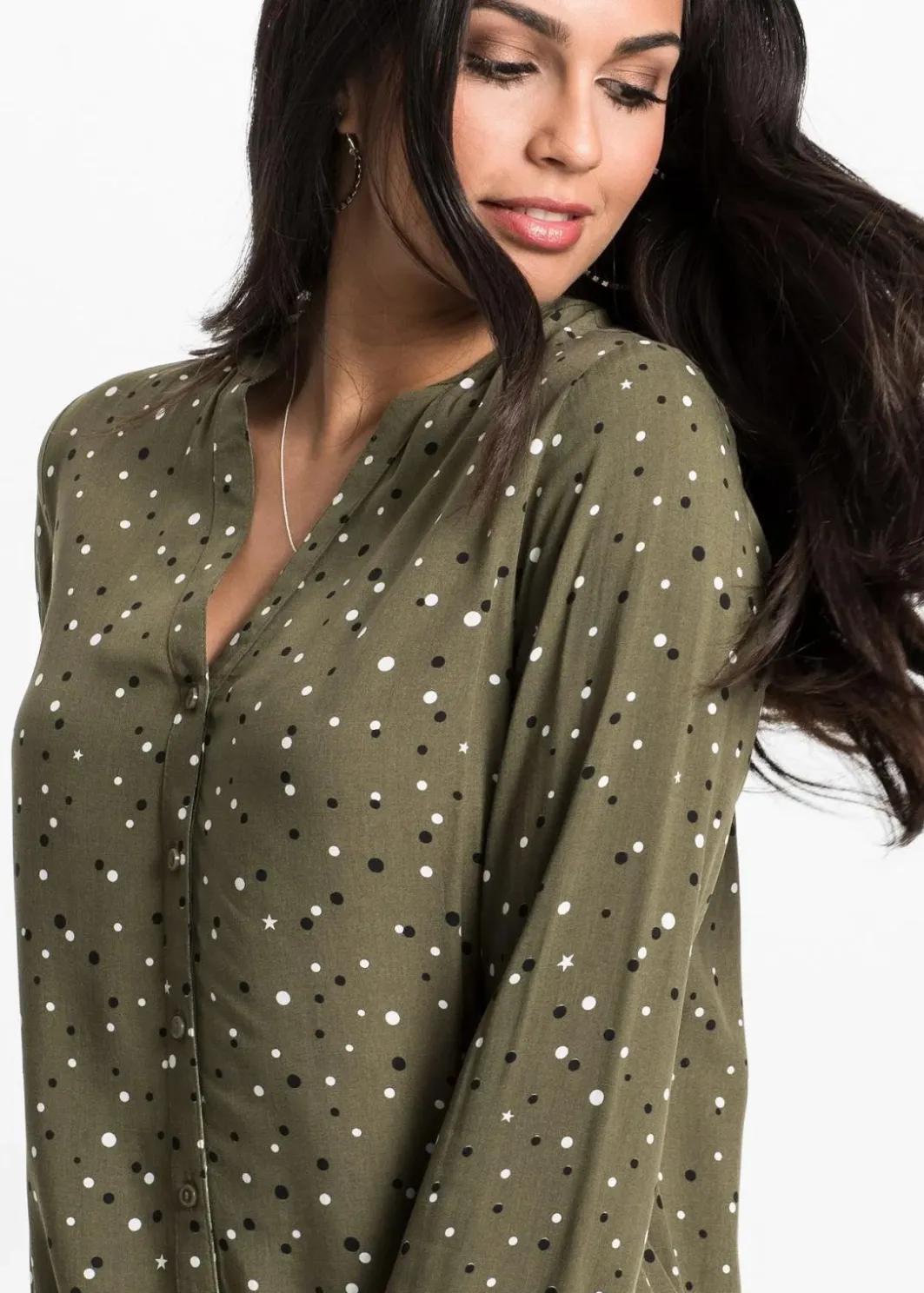 Damen bonprix Nachhaltigere Materialien|Blusen & Tuniken|Bluse mit Pünktchen