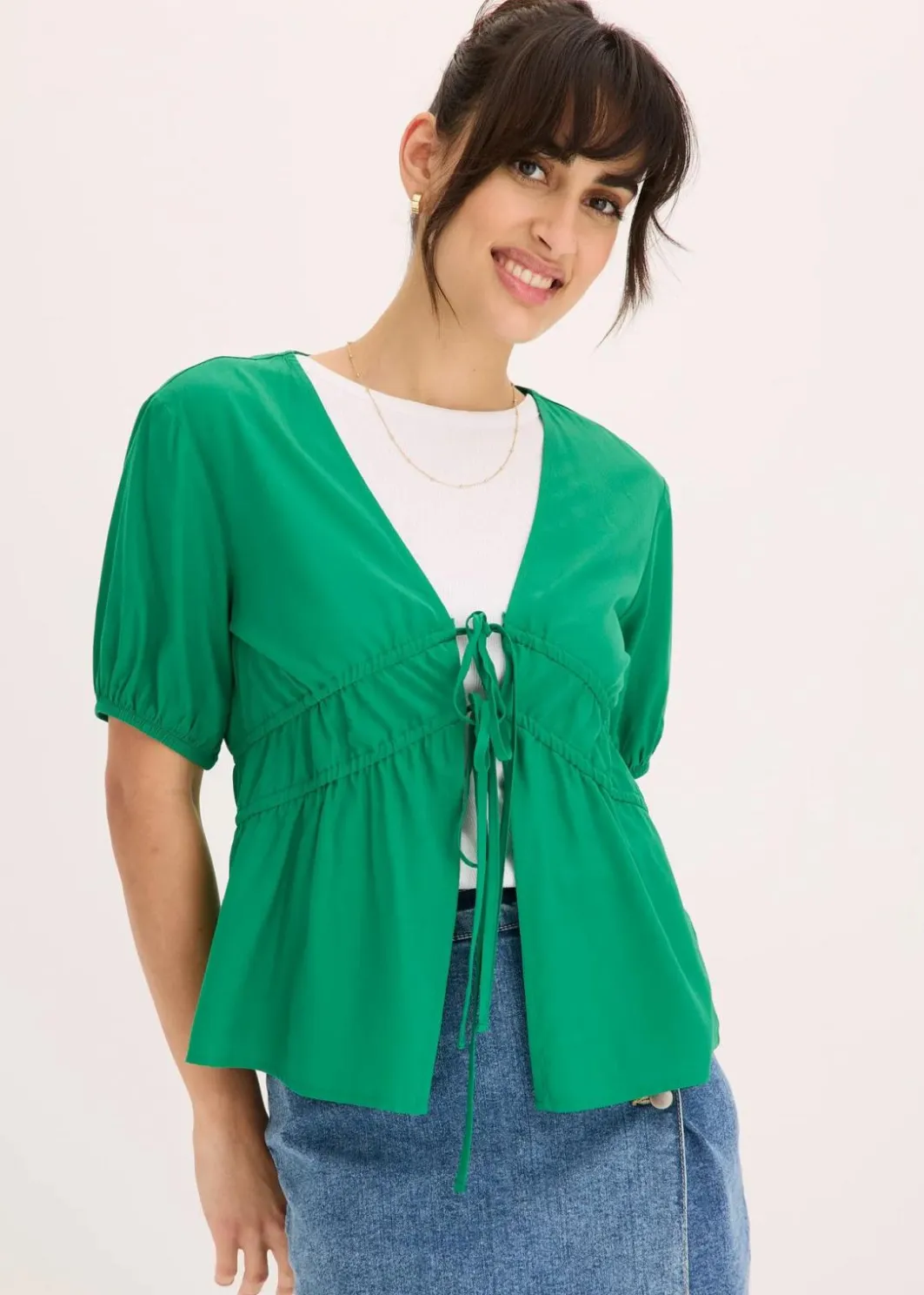 Outlet Bluse mit Schleifen Damen Blusen & Tuniken|Bekleidung·Jacken & Mäntel