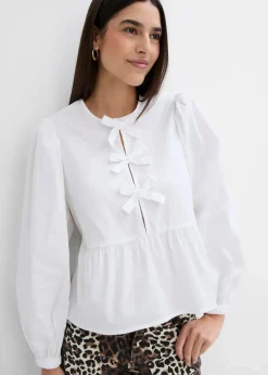 Damen bonprix Blusen & Tuniken|Bekleidung·Jacken & Mäntel|Bluse mit Schleifendetails