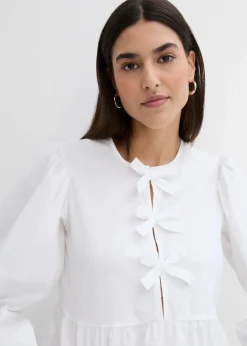Damen bonprix Blusen & Tuniken|Bekleidung·Jacken & Mäntel|Bluse mit Schleifendetails