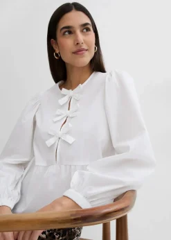 Damen bonprix Blusen & Tuniken|Bekleidung·Jacken & Mäntel|Bluse mit Schleifendetails