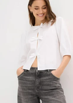 Damen bonprix Blusen & Tuniken|Bluse mit Schleifendetail