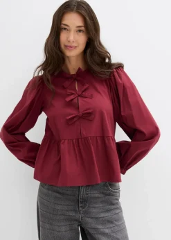 Damen bonprix Blusen & Tuniken|Bekleidung·Jacken & Mäntel|Bluse mit Schleifendetails