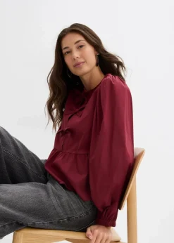 Damen bonprix Blusen & Tuniken|Bekleidung·Jacken & Mäntel|Bluse mit Schleifendetails