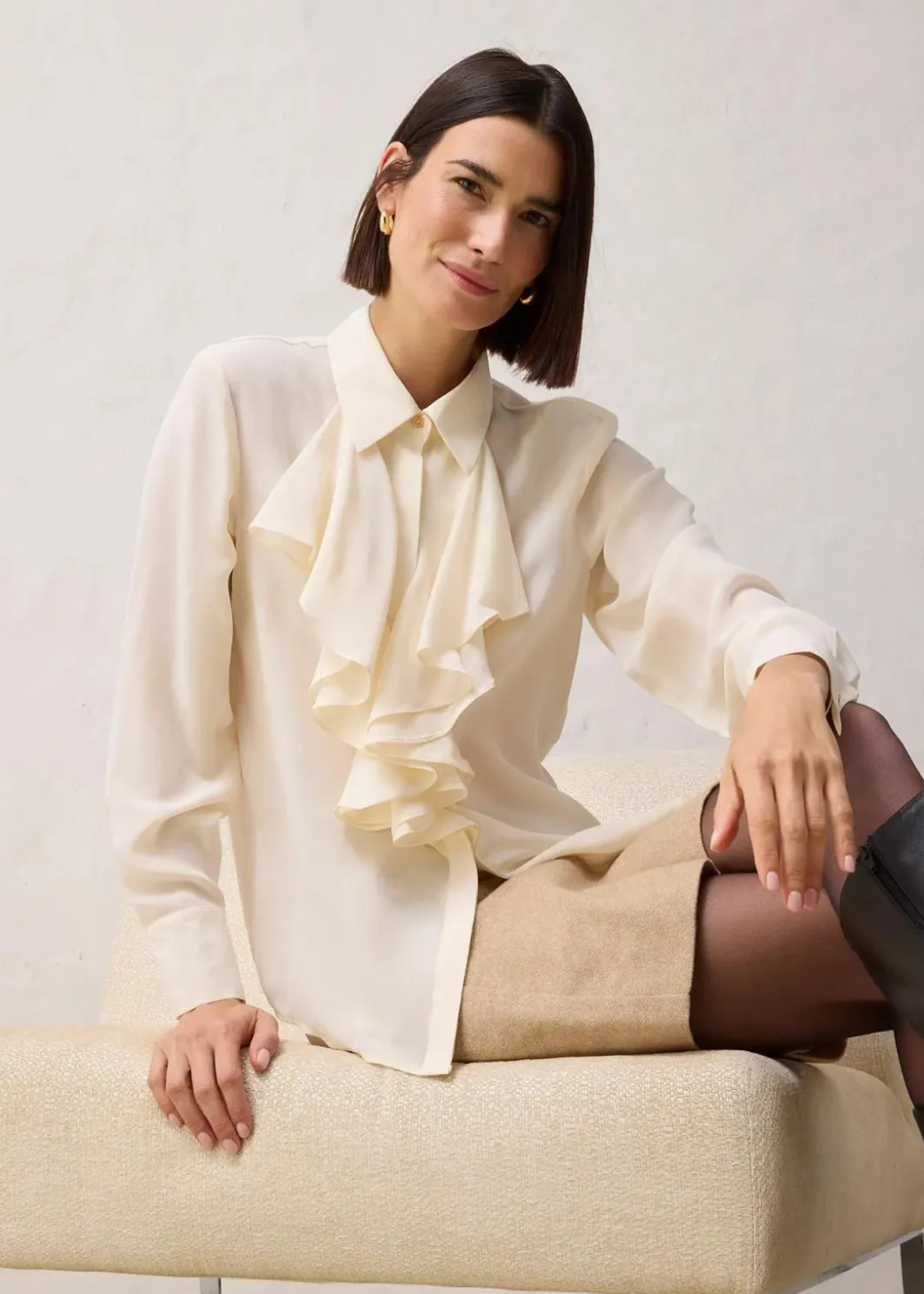 Damen bonprix Bekleidung·Jacken & Mäntel|Premium|Bluse mit Seide