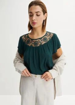 Damen bonprix Bekleidung·Jacken & Mäntel|Blusen & Tuniken|Bluse mit Spitze