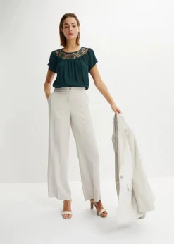 Damen bonprix Bekleidung·Jacken & Mäntel|Blusen & Tuniken|Bluse mit Spitze
