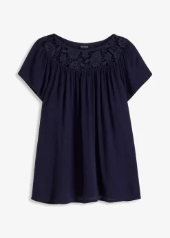 Damen bonprix Nachhaltigere Materialien|Blusen & Tuniken|Bluse mit Spitze