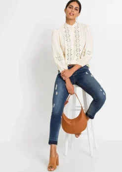 Best Bluse mit Spitze aus softem Viskose-Mix Damen Bekleidung·Jacken & Mäntel|Blusen & Tuniken