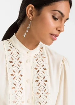 Best Bluse mit Spitze aus softem Viskose-Mix Damen Bekleidung·Jacken & Mäntel|Blusen & Tuniken