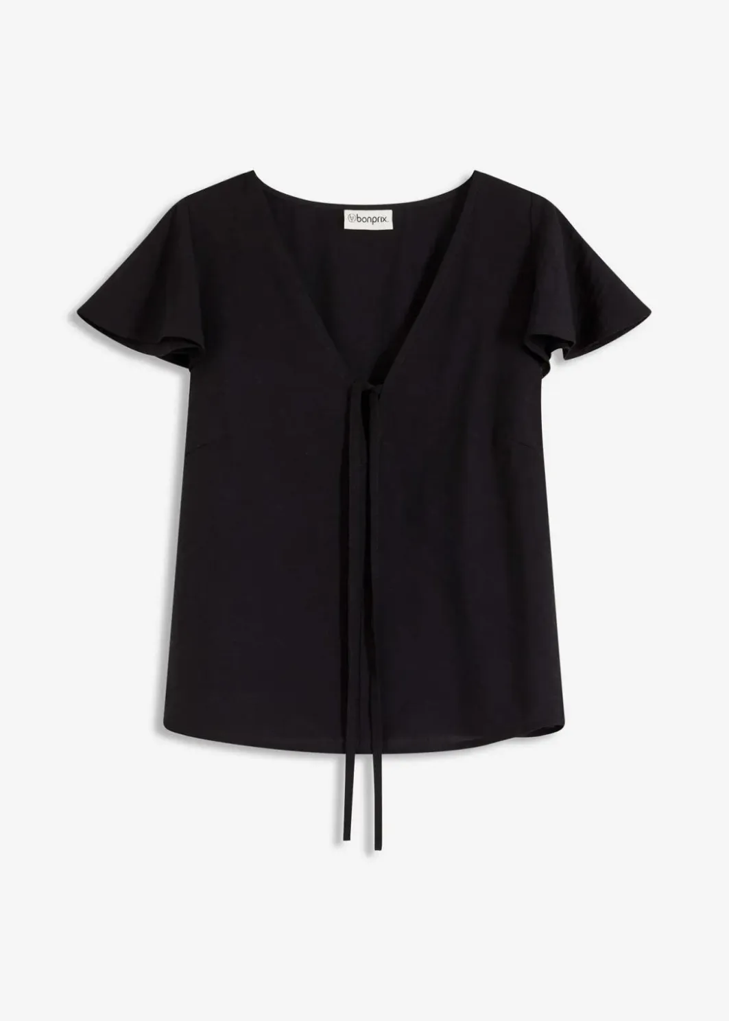 Damen bonprix Zweiteiler & Sets|Blusen & Tuniken|Bluse mit Volantärmeln in Glanzoptik