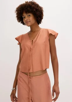 Best Bluse mit Volantärmeln in Glanzoptik Damen Blusen & Tuniken|Zweiteiler & Sets