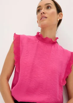 Online Bluse mit Volants Damen Bekleidung·Jacken & Mäntel|Blusen & Tuniken