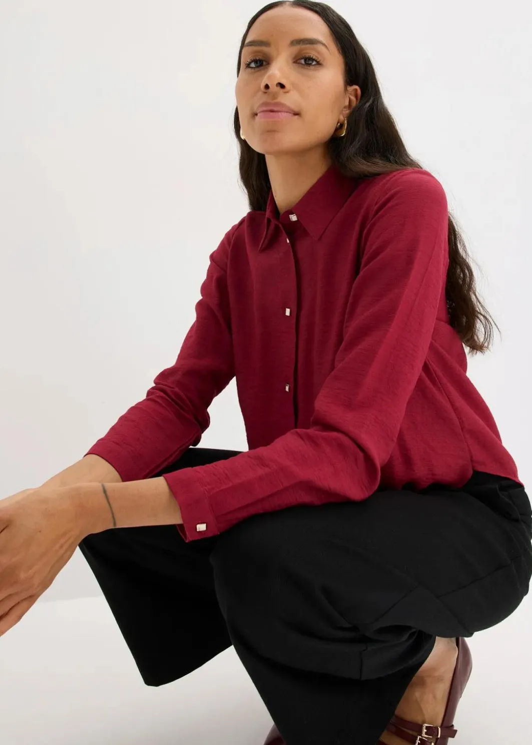 Discount Bluse mit Wickel-Detail aus strukturiertem Material Damen Bekleidung·Jacken & Mäntel|Blusen & Tuniken