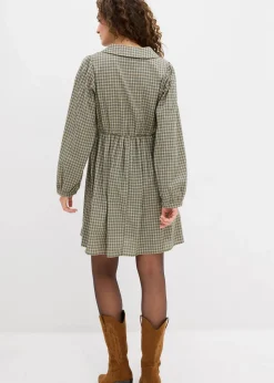 Online Blusenkleid aus Baumwoll-Mix Damen Kleider