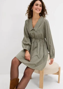 Online Blusenkleid aus Baumwoll-Mix Damen Kleider